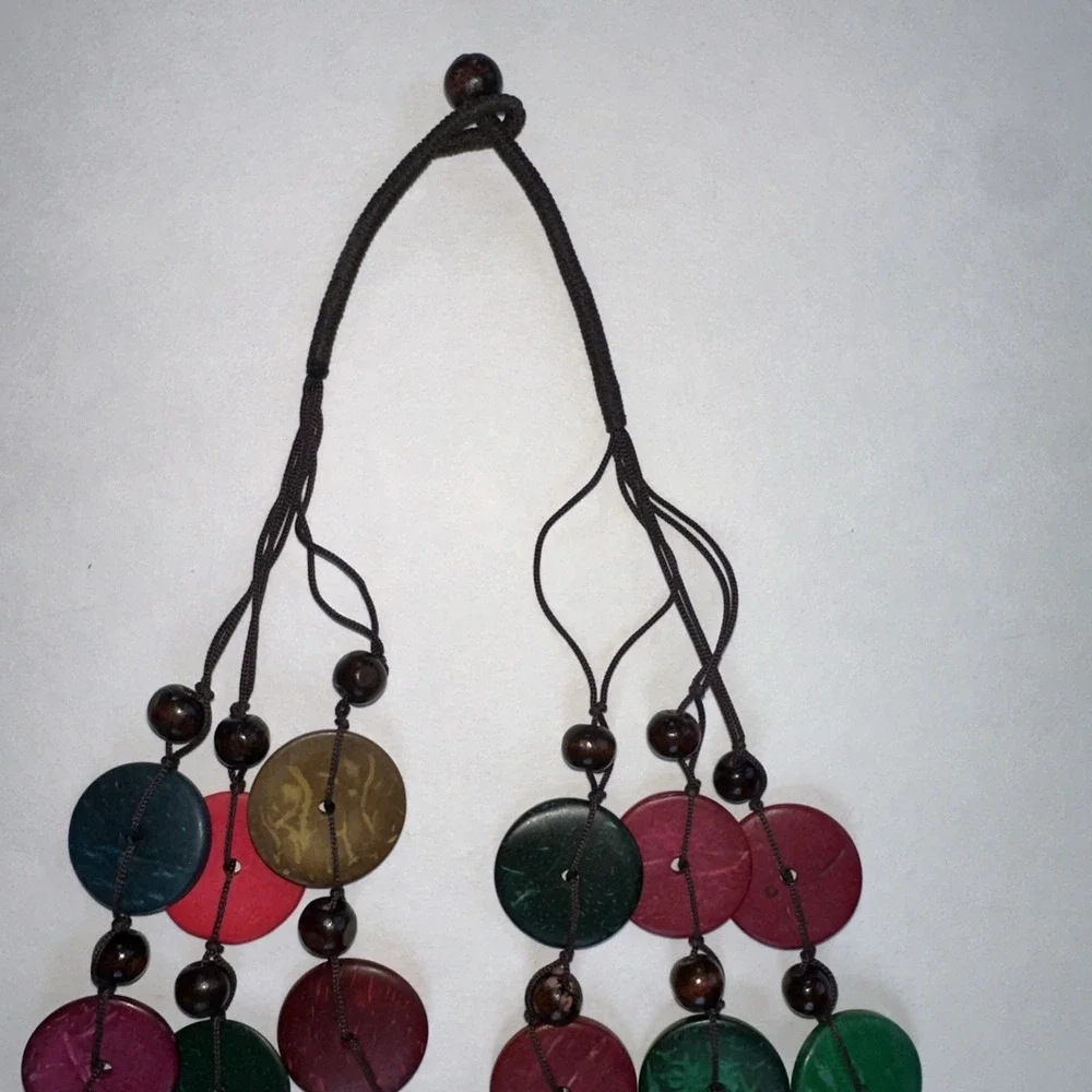Wooden Bead Necklace Statement Boho Beaded Necklace